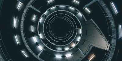 low angle photo of spiral ladder
